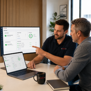 Managed IT support technician assisting business users